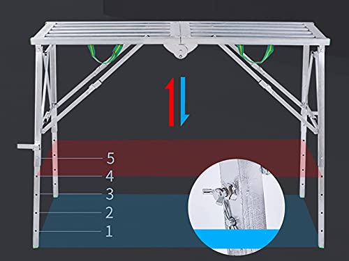 Escalera plegable de aluminio multipropósito Telesladder con plataforma de andamio 7