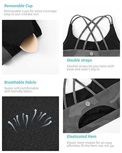Image of RUNNING GIRL Sports Bras for Women,Padded Sports Bra Tank Top Sexy Crisscross Back High Impact Longline Workout Yoga Bra