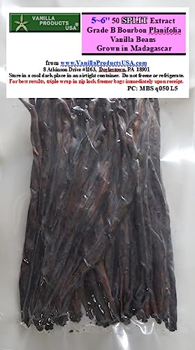 50 Split Extract Grade B Madagascar Bourbon Natural Vanilla ...