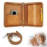 Capa bíblica, capa de livro de couro PU, capa de transporte grande à prova d'água, bolsa protetora bíblica com bolso para mulheres e homens