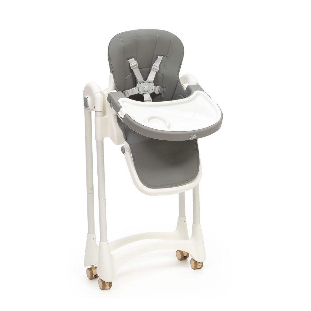 Interbaby Krzesełko do karmienia dziecka w wieku od 6 do 36 miesięcy, maksymalne 20 kg, aluminium, 3-stopniowa regulacja oparcia, regulowane nogi i taca, pas bezpieczeństwa