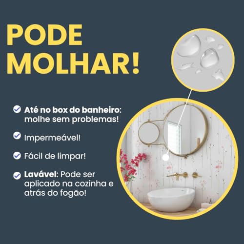 Papel De Parede Adesivo Romântico Flores Rosa Decora