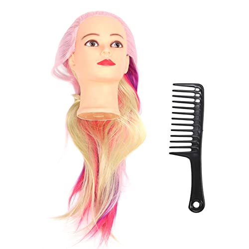 Hair Training Mannequin Head with Thick Pyrofilament Fiber, Professional Cosmetology & Hairstyling Practice Doll for Beauty School, Salon and Barbershop Students