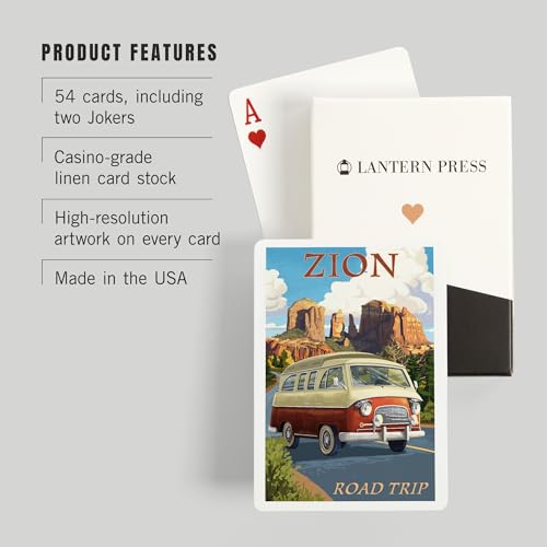 Lantern Press Zion, Camper Van, 52 Cartas Poker miniatura 3