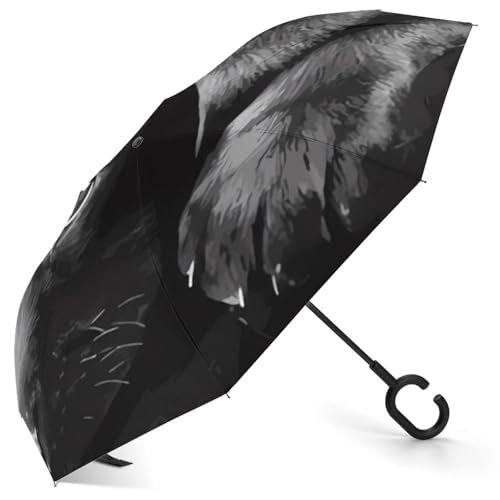 Parapluie inversé pour chiot labrador noir pliable coupe-vent automatique compact