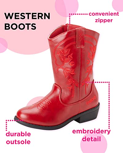 bebe Girls Cowboy Boots - Classic Western Country Cowgirl Boots - Mid Calf Riding Shoes for Toddlers Little and Big Girls2
