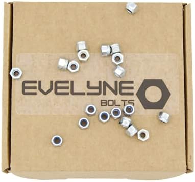 M4 Nyloc Steel Nuts, 4mm Self Locking Nuts with Nylon Inserts (20 Pack) Evelyne