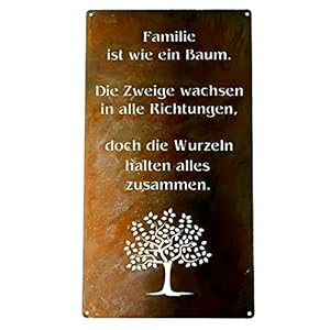 Rostikal | Rost Gartenschild Familie zum hängen | Deko Spruchtafel Schild in Edelrost | 30 x 15 cm