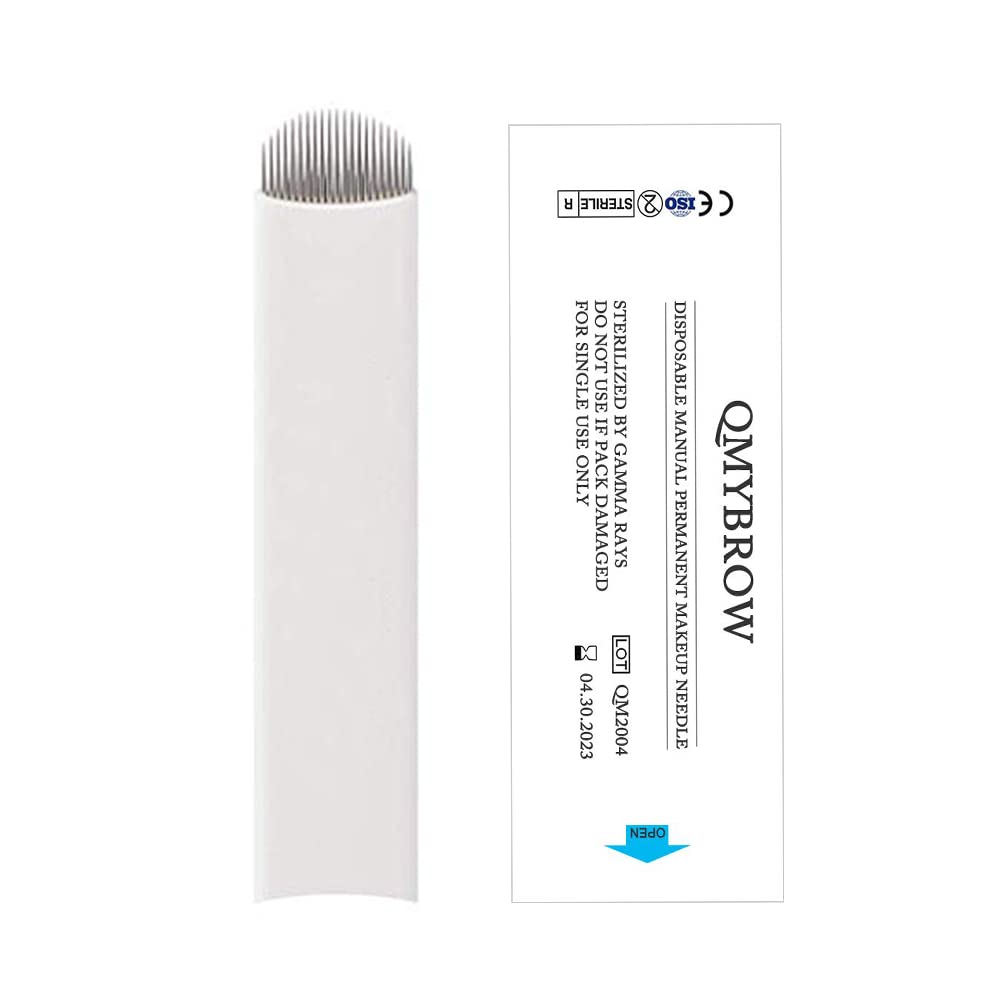 Microblading Needle Permanent Makeup Manual Eyebrow Tattoo Needle Microblades - QMYBROW (0.25mm-21 U)