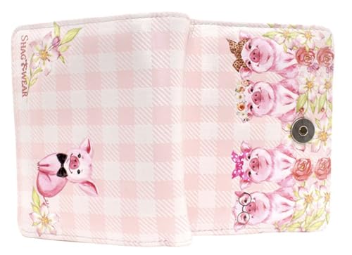 Shag Wear Piggies at Market Small Pig Wallet for Women and Teen Girls Vegan Faux Leather Pink 4.5"3