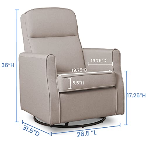 Image of Delta Children Blair Slim Nursery Glider Swivel Rocker Chair, Taupe