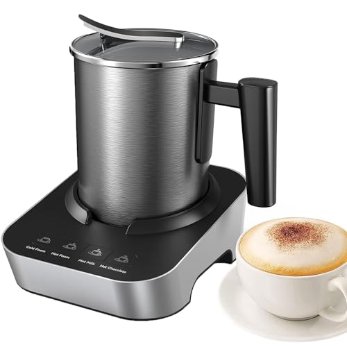 Espumador de Leche Electrico, 550w, Milk Frother, Espumador Automatico con Taza Inalambrica 700ml, Con Cable en Base, Batidor Electrico 2 en 1, Calienta y Espuma para Leche, Cafe, Chocolate.