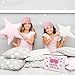 Papiailove 12 Pcs Sleepover Party Supplies for Girls, Includes 4 Pink Plush Eye Masks, 4 Hair Bands and 4 Double-Sided Printed Makeup Bags Slumber Party Supplies Spa Birthday Party Favors