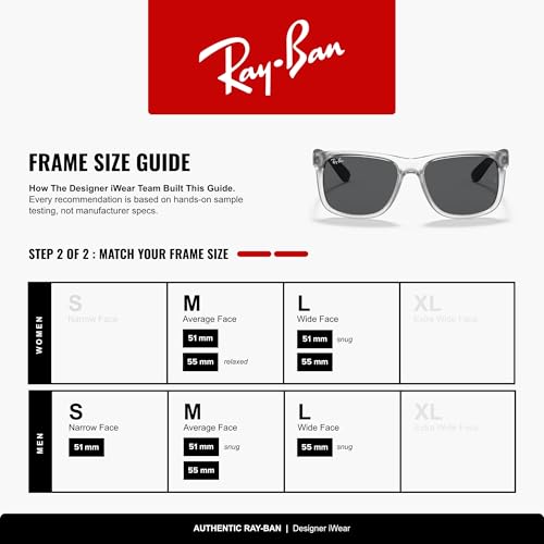 Image of Ray-Ban RB4165 Justin Classic Square Sunglasses for Men for Women