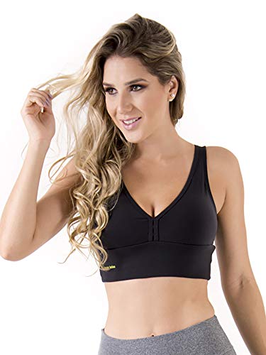 Top Cropped com Bojo Aberto nas Costas, Mama Latina, Feminino, Preto, G