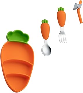 Toyvian 1 Conjunto De Utensílios De Mesa De Silicone Para Crianças Prato De Jantar Dividido Pratos Para Crianças Pratos De Comida De Silicone Divididos Pratos De Jantar Tigela Para