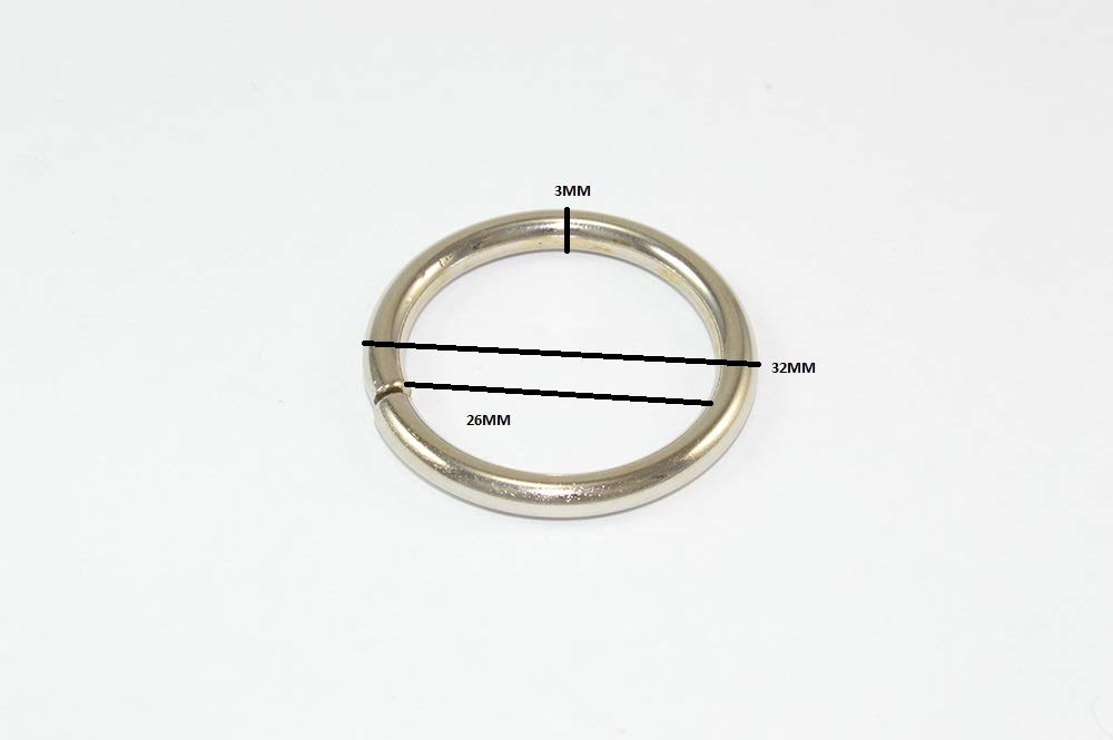 100 X 25mm Brushed Nickel Steel Curtain Drape Rod Pole Rings