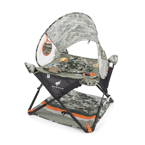 Image of Bright Starts Ford Bronco Pop 'N Jump Portable Baby Jumper, Foldable Indoor /Outdoor Baby Jumper with Sensory Activities, Ages 6-12 Months