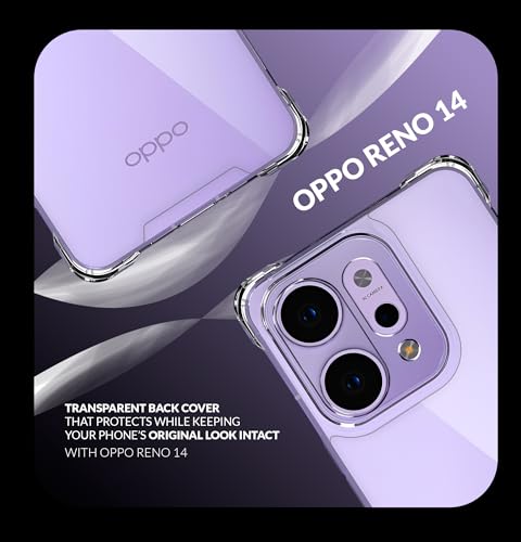 Image of Back Cover Case + Screen Protector for Oppo Reno 14 5G | Camera Protection | Transparent Mobile Phone Back Case Cover for Oppo Reno14 5G | Reno 14 5G TPU Transparent Back Cover Case
