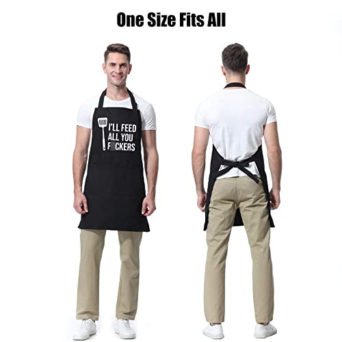 Miracu Funny Apron For Men, Women - Funny Dad Gifts, Funny Gifts For Dad - Birthday, Grilling Gifts For Men, Boyfriend, Husband, Brother, Mom, Friend - Cooking Bbq Grilling Aprons For Men, Chef Gifts #TOP4