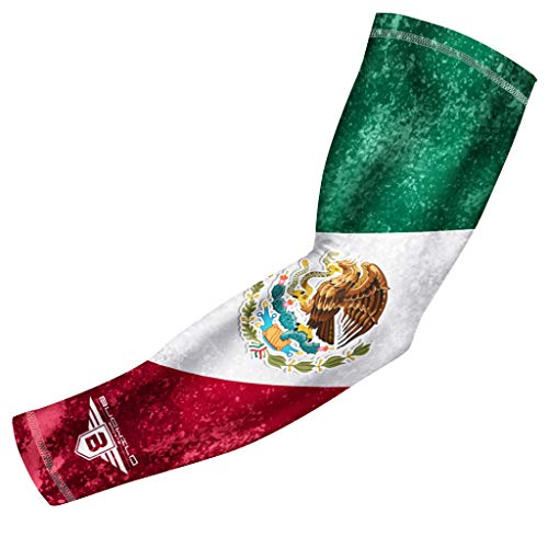Bucwild Sports Mexico Flag Compression Arm Sleeve - Youth & Adult Sizes - Perfect for Baseball Basketball Football + Much More (1 Sleeve - Mexico - Adult Small)