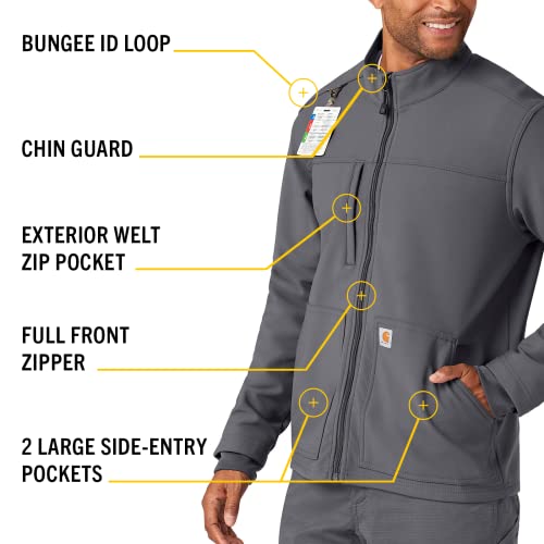 Carhartt Scrubs for Men, Rugged Flex, Bonded Fleece Jacket with 3 Pockets - image 3