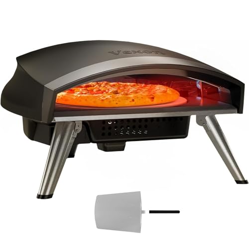 VEXON 16" Outdoor Gas Pizza Oven, Portable Propane Pizza Maker with Rotating Stone, 60s Cook Time, Built-in Thermostat & Hose – Backyard, Patio, Camping Use VEXON 16" Outdoor Gas Pizza Oven, Portable Propane Pizza Maker with Rotating Stone, 60s Cook Time, Built-in Thermostat & Hose – Backyard, Patio, Camping Use