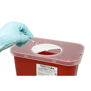 Oakridge Products Large Sharps Container for Home Use and Professional 2 Gallon (20-Pack) with Rotating lid, Biohazard Needle and Syringe Disposal, CDC Certified