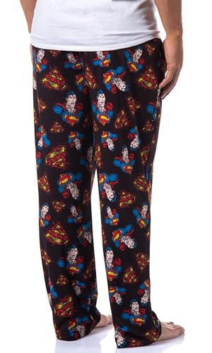 DC Comics Mens' Distressed Classic Superman All Over Pajama Sleep Pants4