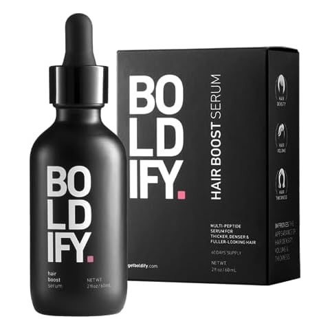 BOLDIFY Hair Growth Serum - 2 oz, 30 Natural Boosters + 4 Clinically Proven Peptides, Lightweight Non-Greasy Scalp Treatment for Thicker, Fuller Hair for Women & Men Cover