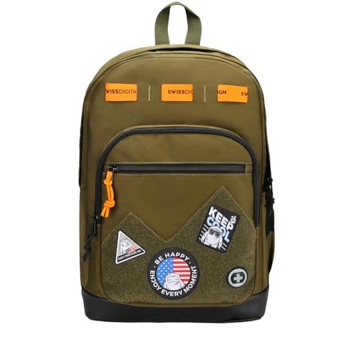 Swissdigital Design Big Student Laptop Backpack with Fun Personalized Patches ...