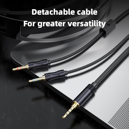 FiiO JadeAudio JT1 Professional Studio Headphones for Recording Gaming Headset with Microphone, 50mm Diaphragms, Hi-Res Music Studio Headset