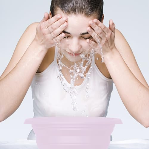 Image of Face Bowl for Ice with Built-in Ice Tray - Collapsible Silicone Facial Ice Bath Bowl for Cold Plunge Therapy, Skin Tightening & Acne Relief - Portable Spa Tool for Home & Travel