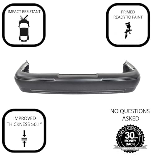 Image of FitParts Compatible with Mercury Grand Marquis 1998-2011 Rear Bumper Cover | Primed, Ready to Paint, OEM 9W3Z17K835AAPTM, FO1100280