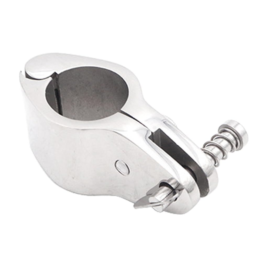 Marine Jaw Slide Pipe Clamp, 25mm with Pin, Stainless Steel Jaw Slide Marine Hardware Fittings, Awning Clamp Clip Deck Hardware for Boat Bimini Top Jaw Slide Hinged