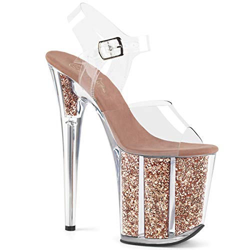 Pleaser FLAMINGO-808G CLR/Rose Gold Glitter UK 4 (EU 37)