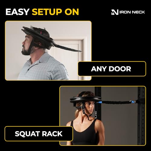 Image of Iron Neck - Advanced Neck Trainer, Strengthener, Exerciser, & Rehabilitation Device to Relieve Pain & Improve Posture - Workout & Strength Training Equipment, Home Gym Accessories for Men