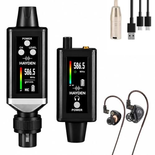 Image of HY-EMX 1 UHF Wireless in Ear Monitor IEM System, Metal Transmitter & Receiver with Pro Earphones, 16 Ch, 50m Range, USB C Rechargeable, Expandable Multi-Receiver for Stage, Band & Live Performance