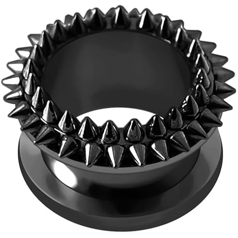AZARIO LONDON 14MM Black Spikey Flesh Tunnel Cover