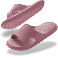 Misolin Claquettes Femme Chaussons Hommes Léger Antidérapant Douche Pantoufles Sandales Confortable Maison Piscine Plage Slides,Brun Rougeâtre W9(39-40 EU)