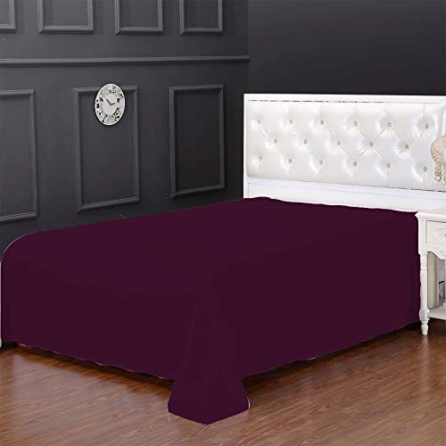 Lawrance Caprino Full Flat Sheet Bed Sheets 100% Poly Cotton Single Double King Size Best Price Offer QualityFree EXPRESS P&P (PLUM, SINGLE)