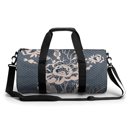 Duffel bag fleurs vintage 45cm - Sac de sport, gym et voyage cabine