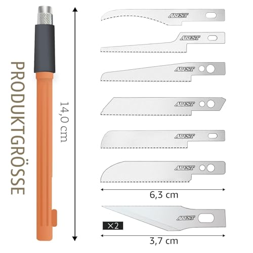 ABEST Mini Handsäge für Modellbau mit 8 Klingen für DIY Modellbau Messer Hobby Werkzeug Set für Metallsäge zum Handschneiden von Gliedmaßen und Ästen von Bäumen