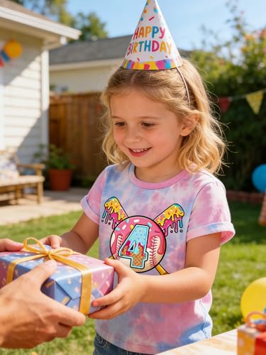 Image of Lovekider Girls Birthday T Shirts Cotton Short Sleeve T-Shirts Tee Party Clothing 3-6 Years