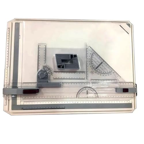 Kasadin Zeichenplatte DIN A3 geo-Board zeichenplatte Parallel-Zeichenschiene, nutführung für Arbeiten Studenten Studium LKO259