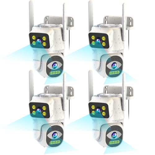 ESCANU Cameras for Home Security with Dual Lens, 2.4G/5G Outdoor