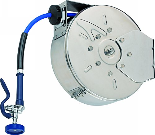 T&S Brass B-7122-C01 Hose Reel, Enclosed, Stainless Steel, 30' Hose, 3/8