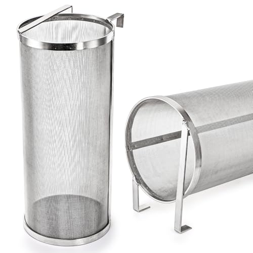 Goaste 6x14 Inch Hop Spider, 300 Micron Mesh Hop Filter, 304 Stainless Steel Hopper Strainer for Home Beer Brewing Kettle, Tea Kettle