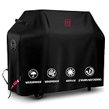 Turtle-Life BBQ Grill Cover,72 Inch Heavy Duty Waterproof Barbecue Gas Grill Covers for Weber Genesis Char-Broil Brinkmann, No Fading Away Within 2 Years, Black
