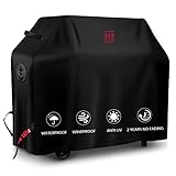 Turtle Life BBQ Grill Cover, 64 Inch Heavy Duty Waterproof 4-6 Burner Barbecue Gas Grill Covers for Weber Genesis Char-Broil Brinkmann, No Fading Away Within 2 Years, Black